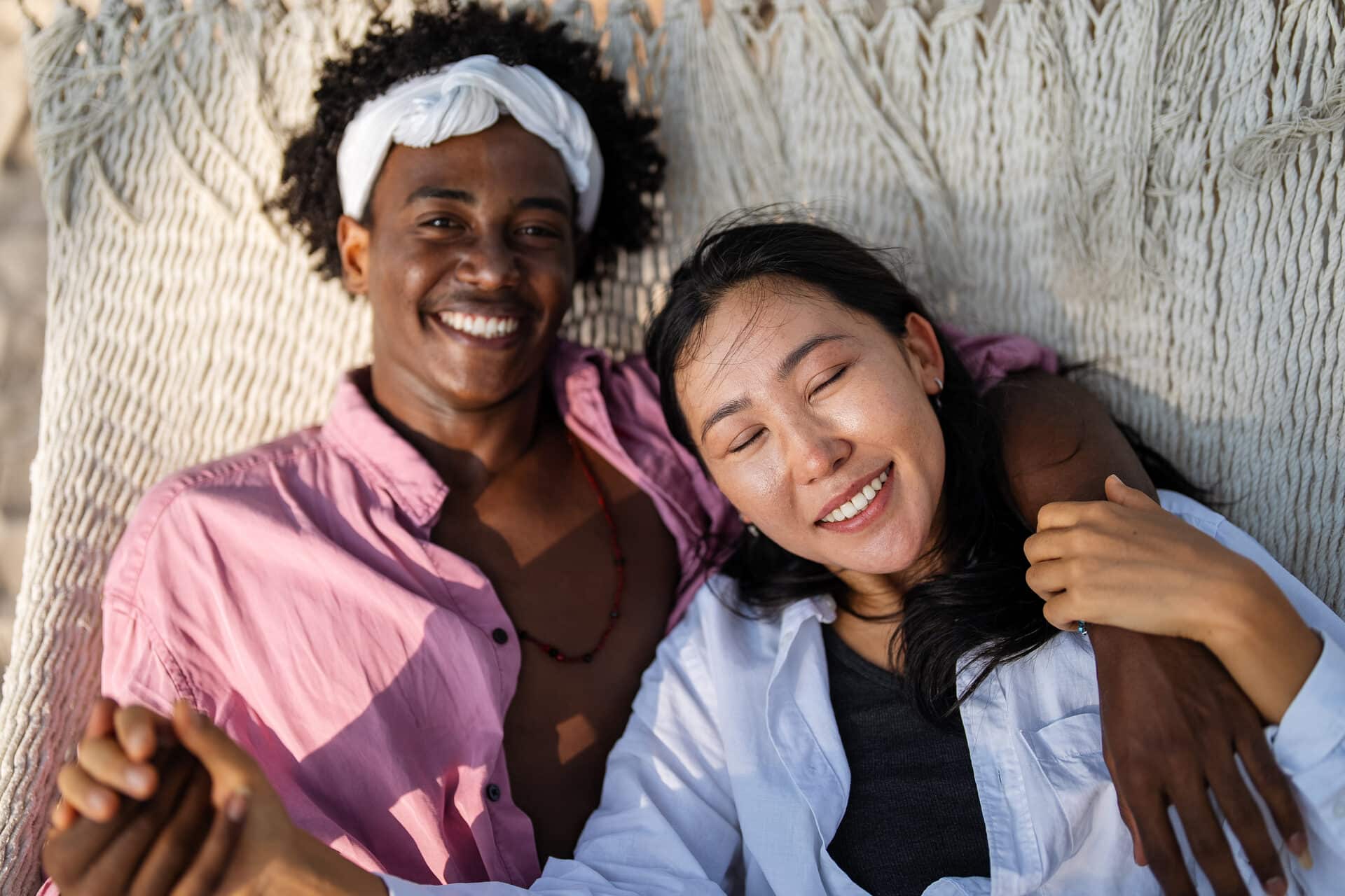 interracial couple enjoying a ro